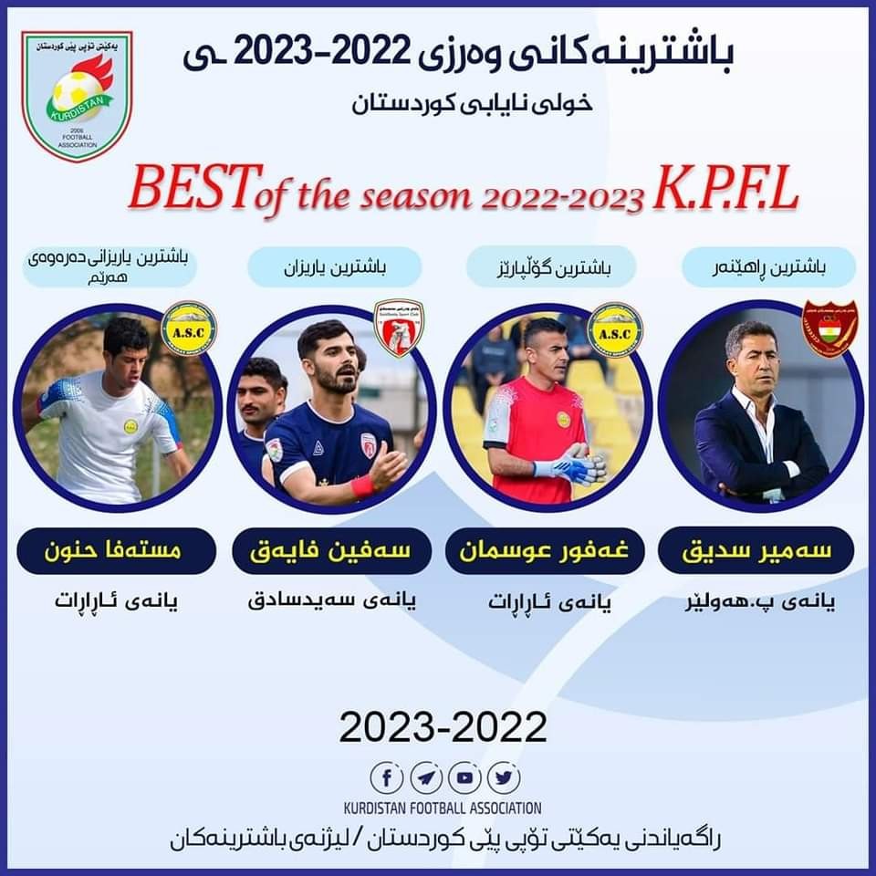 باشترینەکانی وەرزی 2022-2023 ی خولی نایابی کوردستان دیاریکرا